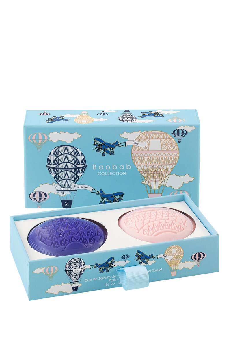 Baobab Collection Gift Box Soap Paris Manhattan set in turquoise box – view 2