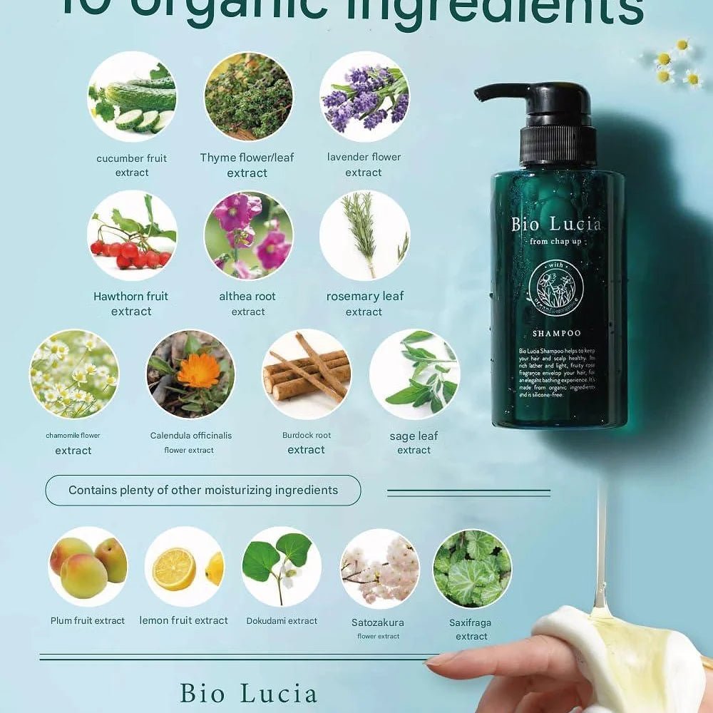 Bio Lucia Organic Shampoo, 10.1 fl oz (300 ml) Amino Acid Type Scalp Care