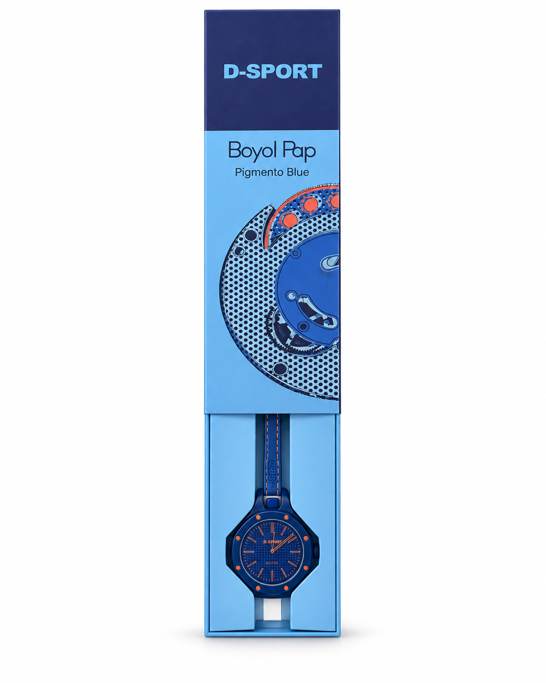 D-SPORT Boyol Pap Pigmento Blue navy and orange silicone watch available in Egypt