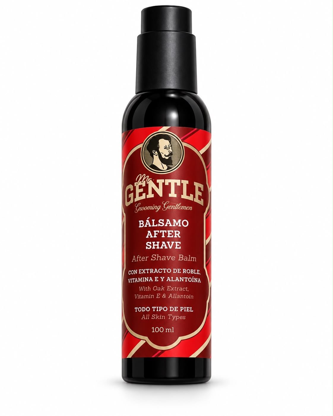 Mr. GENTLE after shave balm 100ml black bottle with red and gold label - oak extract vitamin E and allantoin balm for men in Egypt