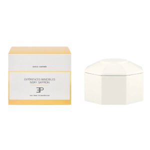 Les Eaux Primordiales Expériences Immobiles Ivory Saffron Base Scented Candle 750g bottle – original raspberry, saffron and woods scented candle in Egypt
