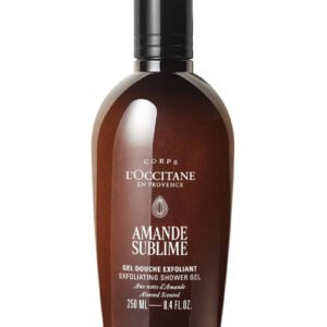 L'Occitane Almond Exfoliating Shower Gel 250ml bottle with almond shell scrub