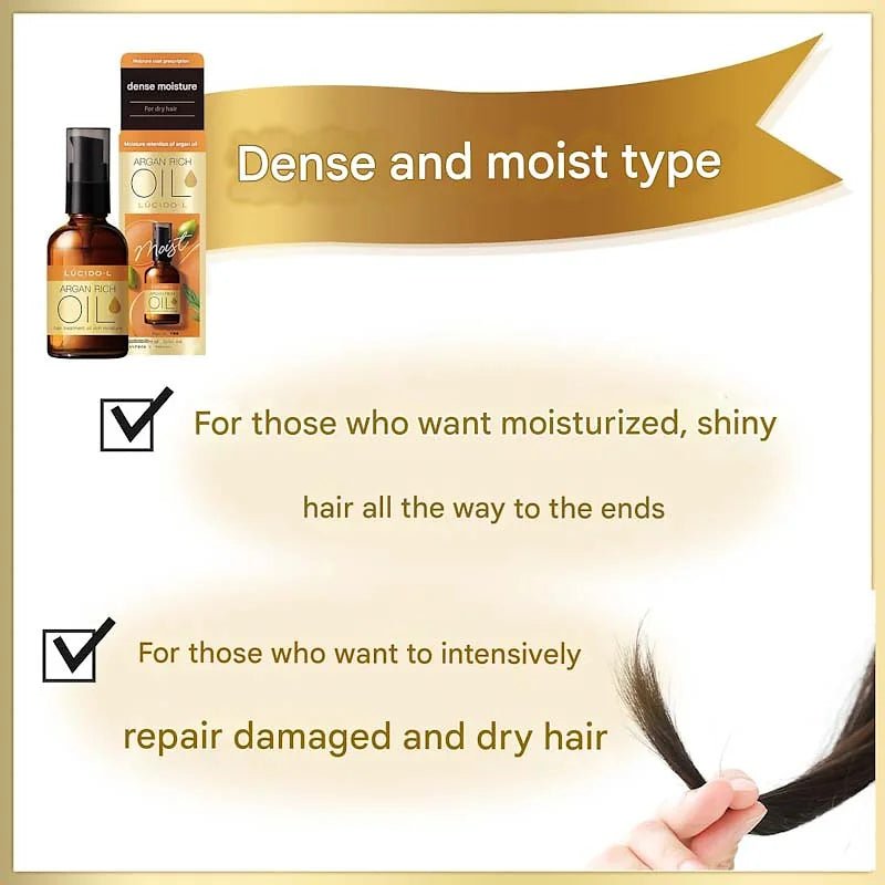 LUCIDO-L EX Hair Oil Rich Moisture | Leave-In Treatment with Argan Oil