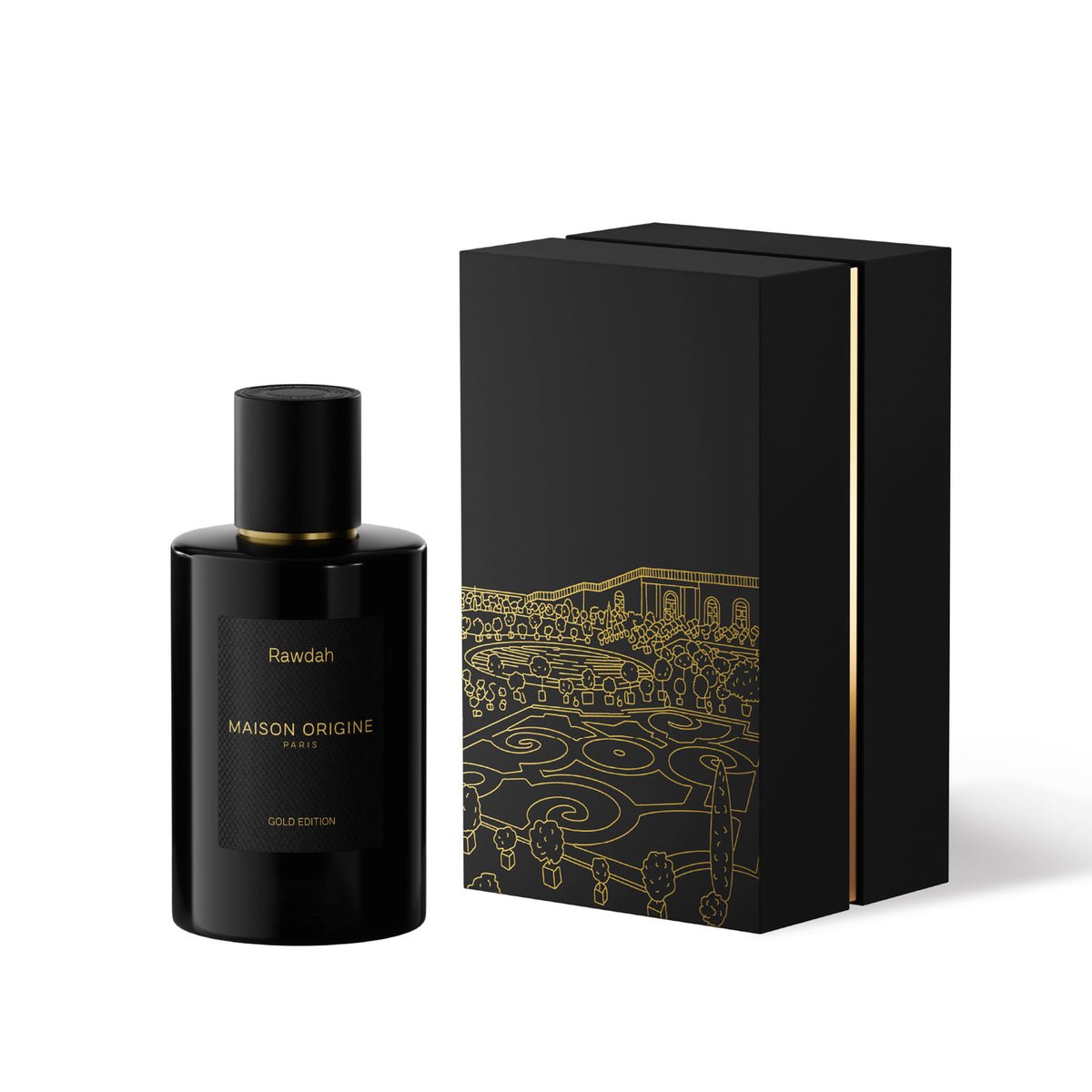 Maison Origine Rawdah Extrait de Parfum 100ml bottle – original osmanthus, rose and vanilla floral perfume in Egypt