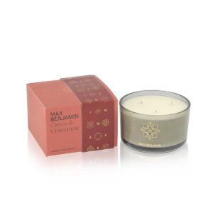 Max Benjamin Cloves and Cinnamon 3 Wick Scented Candle bottle – original clove and cinnamon 3 wick candle in Egypt