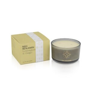 Max Benjamin Lemongrass and Ginger 3 Wick Scented Candle bottle – original lemongrass, ginger and woods 3 wick candle in Egypt