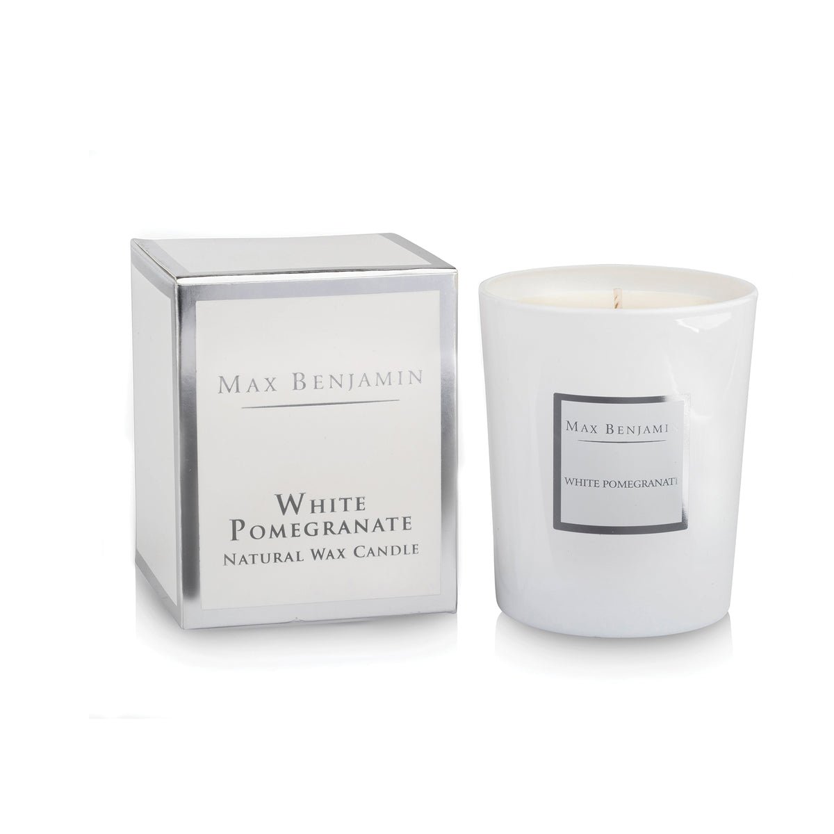 Max Benjamin White Pomegranate Scented Candle 190g view 2 – original pomegranate, rosebud and gardenia scented candle in Egypt