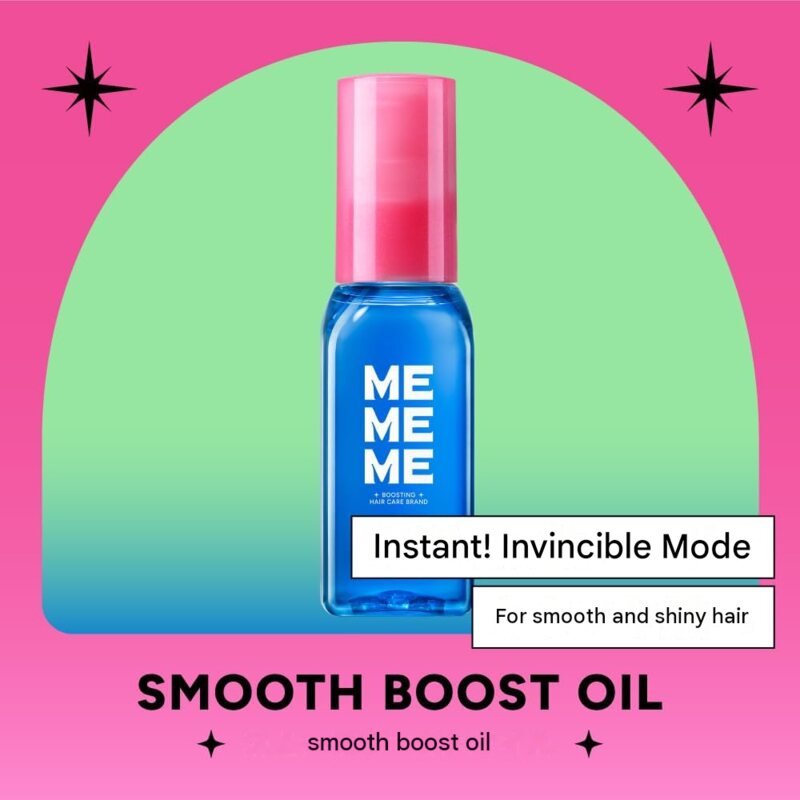 MEMEME Smooth Boost Hair Oil – Rose Sparkling × Nemophila Scent, 60 ml