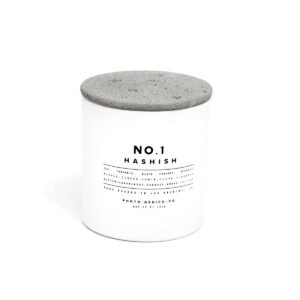 Photo/Genics + Co No.1 Hashish Glass Candle 226g bottle – original blackcurrant, spice and amber in Egypt