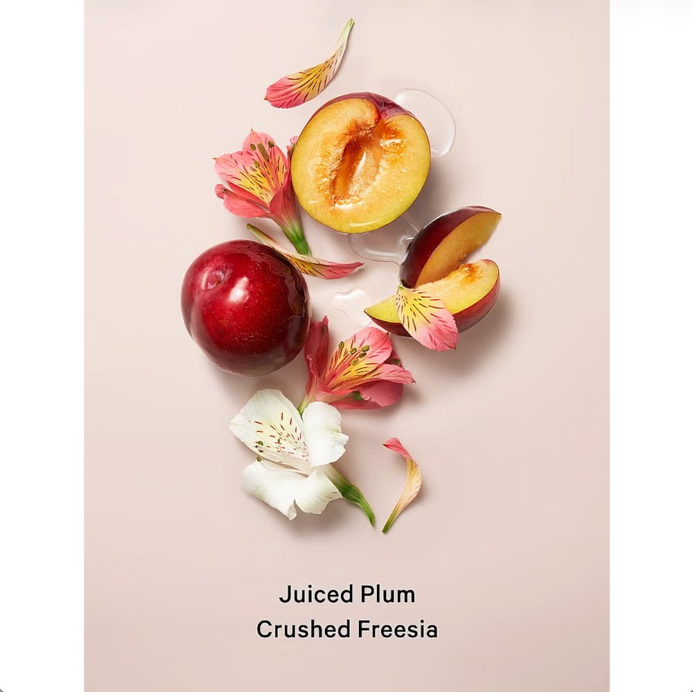 Juiced plum and crushed freesia flowers, the fragrance notes of Victoria's Secret Pure Seduction body mist