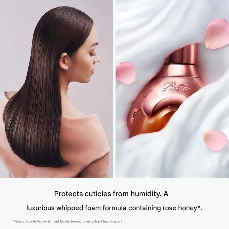 Whipped rose honey foam of ReFa Honey Queen Rose with smooth hair