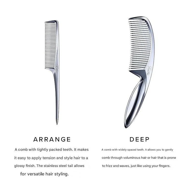 ReFa MARQUISE Deep Comb – Wide-Tooth Chrome Hair Comb for Gentle Styling