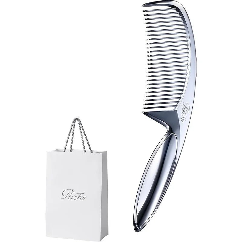 ReFa MARQUISE Deep Comb – Wide-Tooth Chrome Hair Comb for Gentle Styling
