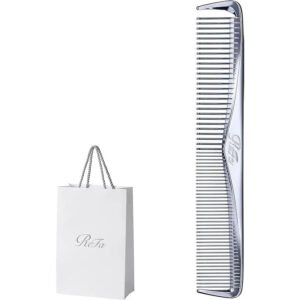 ReFa MARQUISE Twin Comb – Dual Teeth Chrome Hair Comb with Pouch