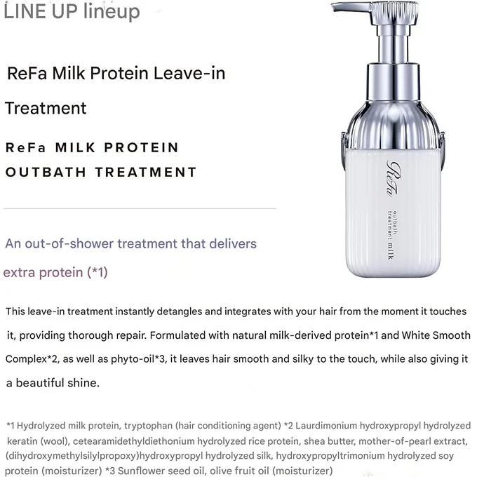 ReFa Milk Protein Outbath Treatment benefits and formula
