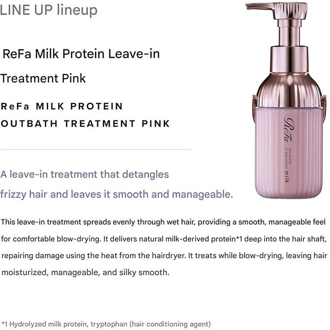 ReFa Milk Protein Outbath Treatment Pink benefits and formula