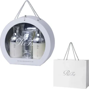 ReFa Milk Protein White Line hair care gift set box with ReFa gift bag