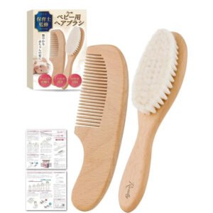 Rozally Baby Hair Brush & Comb Set – Goat Hair, 2 pcs
