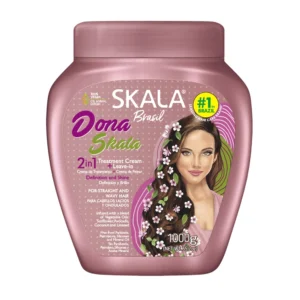 Dona Skala 2-in-1 treatment cream and leave-in 1000g pink tub for straight and wavy hair