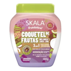 Skala Fruitastic Fruit Cocktail watermelon coconut grape 3-in-1 treatment cream 1000g pink and purple tub for all hair types