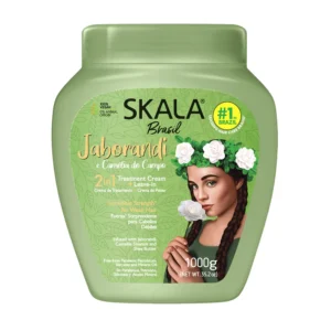 Skala Jaborandi and Camellia 2-in-1 treatment cream and leave-in 1000g green tub for weak hair