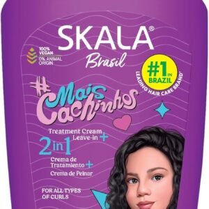 Skala Brasil #MaisCachinhos 2-in-1 treatment cream and leave-in 250g purple pump bottle