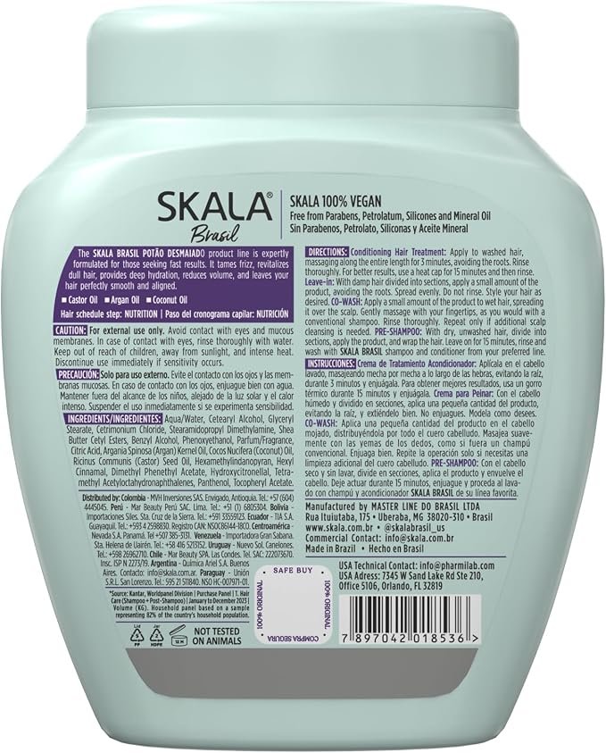 Skala Potao Desmaiado label with directions for use and ingredients