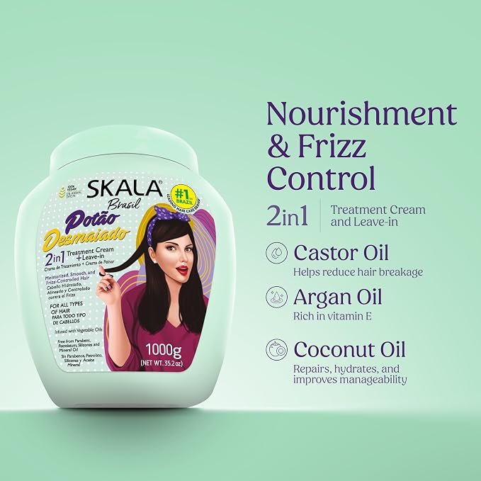 Skala Potao Desmaiado castor, argan and coconut oils for nourishment and frizz control