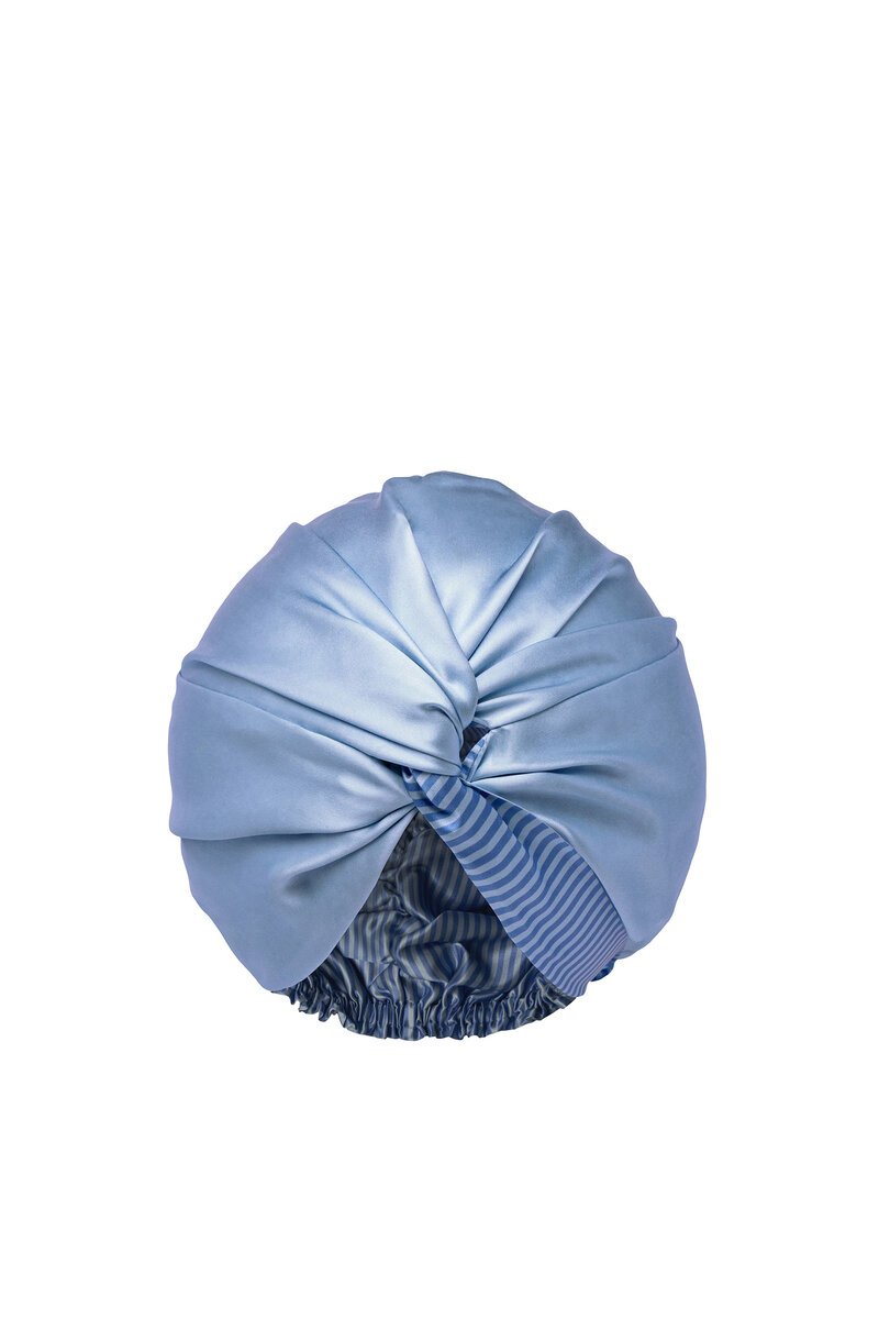 Slip Cornflower Turban double-lined silk hair protection turban