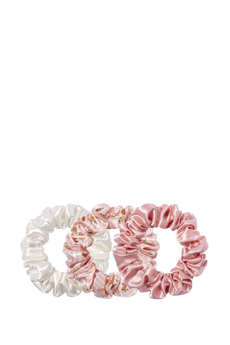 Slip Pure Silk Large Scrunchies set of 3 in rose, petal and white – view 2