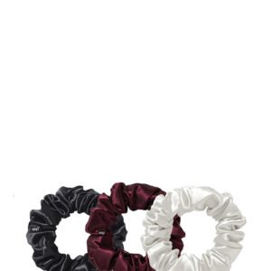 Slip Sugar Plum silk scrunchie set of 3 in festive packaging