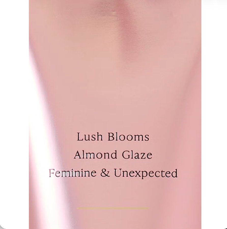 Velvet Petals body lotion label showing lush blooms, almond glaze, feminine and unexpected