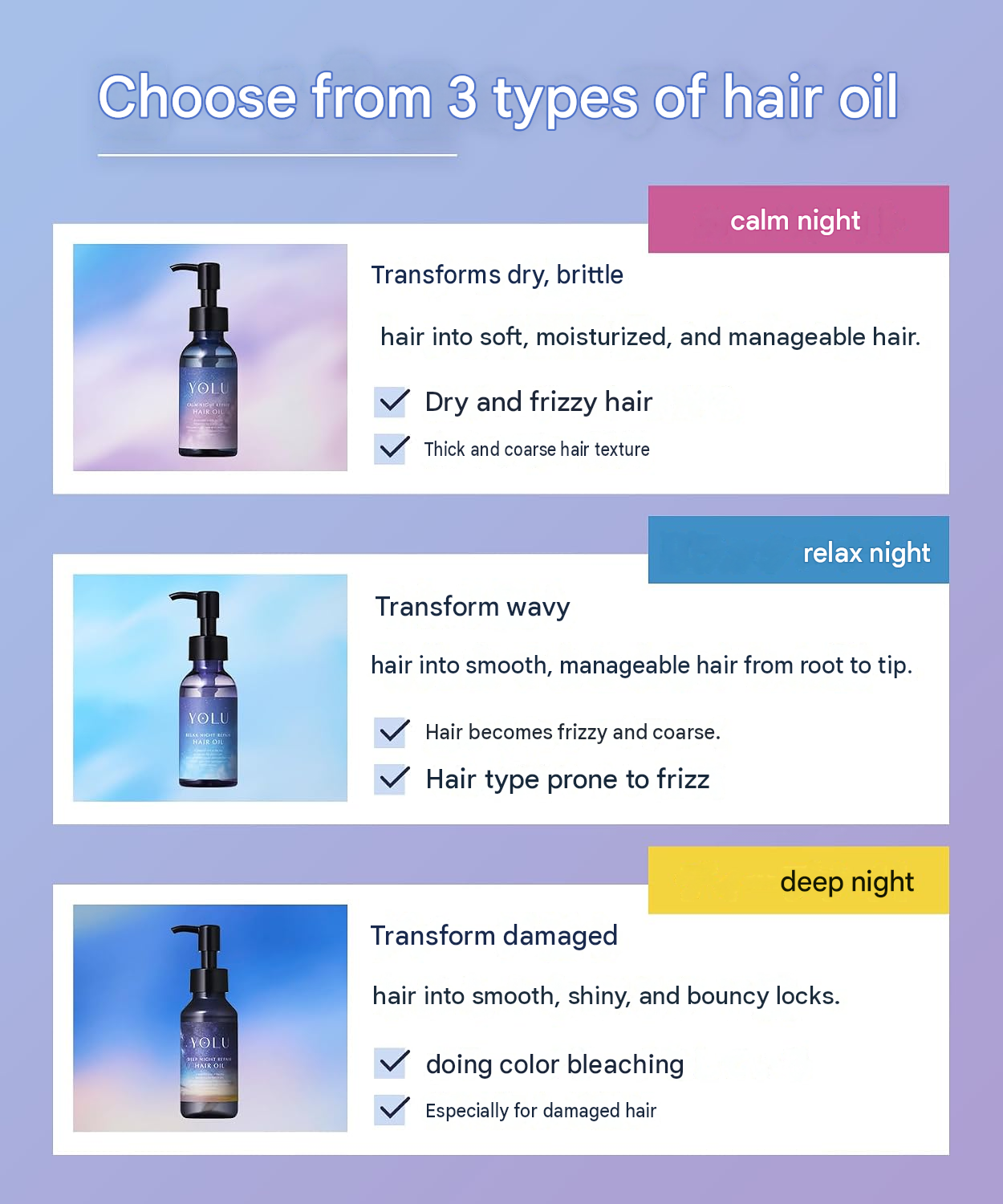 YOLU Calm Night Repair Hair Oil 75ml