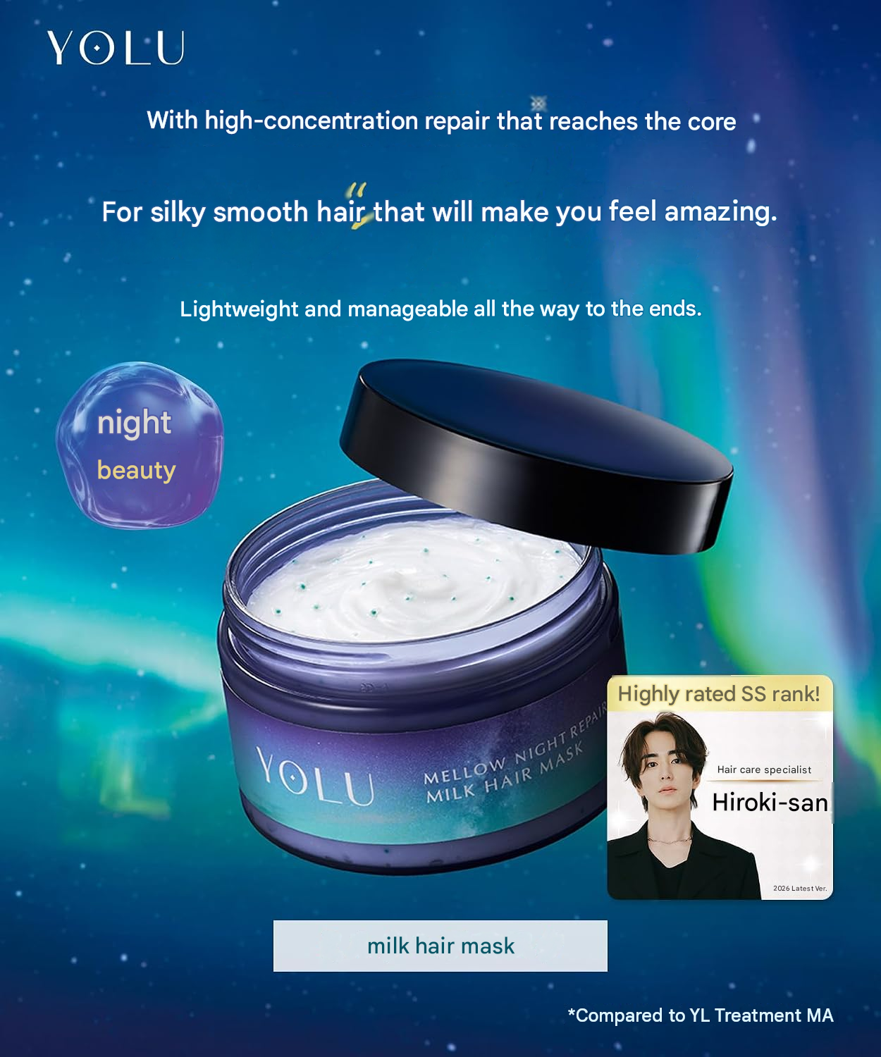 YOLU Mellow Night Repair Milk Hair Mask – 145g