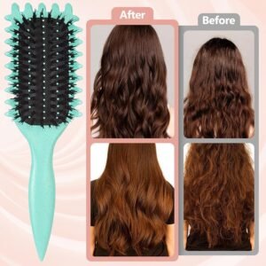 3-in-1 curl defining brush for curly hair before and after
