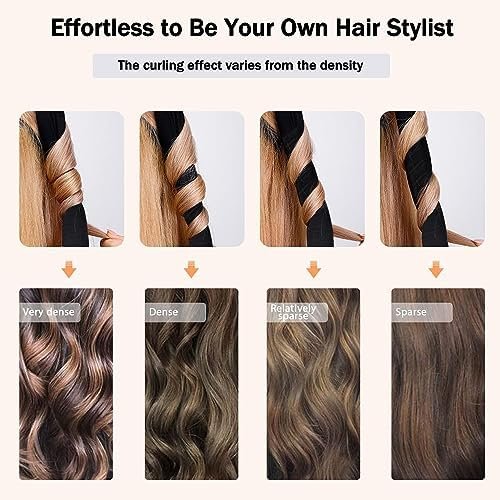 Heatless curl results on different hair densities