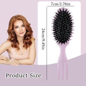 Curl defining brush with pick handle for curly hair, 24 x 7 cm