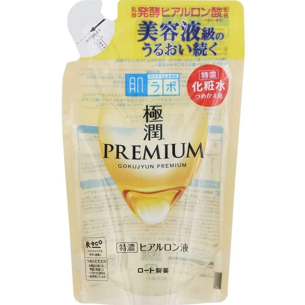 Hada Labo Gokujyun Premium Hyaluronic Lotion Refill 170ml Japanese hydrating toner pouch