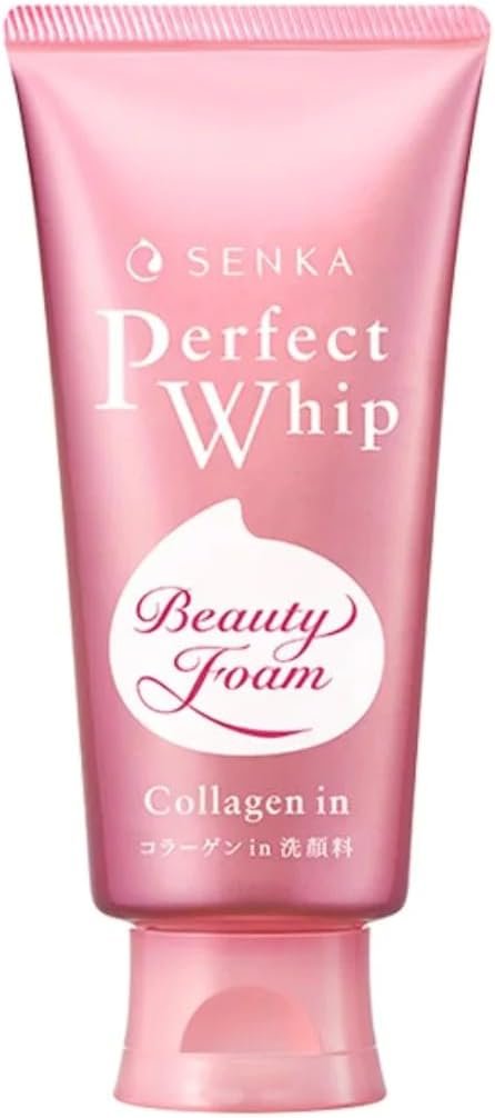 Senka Perfect Whip Collagen In 120g Japanese moisturising foam face wash tube