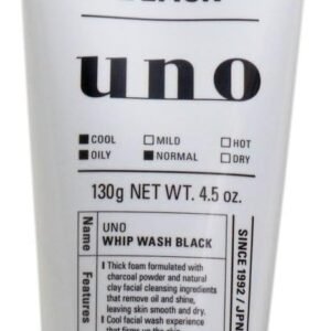 UNO Whip Wash Black 130g charcoal face wash for men tube