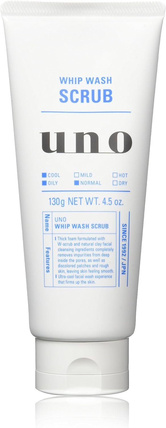 UNO Whip Wash Scrub 130g scrub face wash for men tube